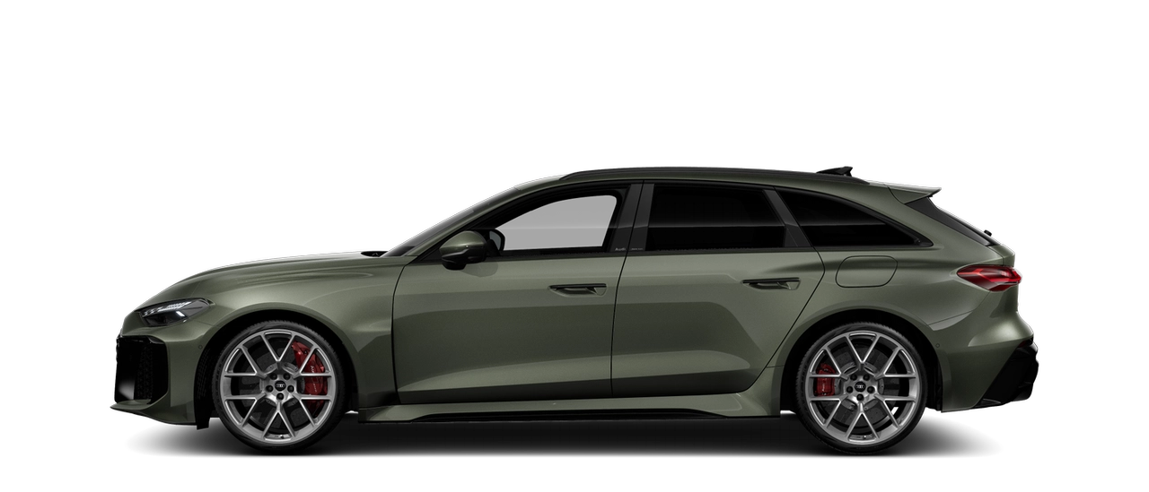 Audi RS 5 Avant w kolorze Goodwood green, widok z boku